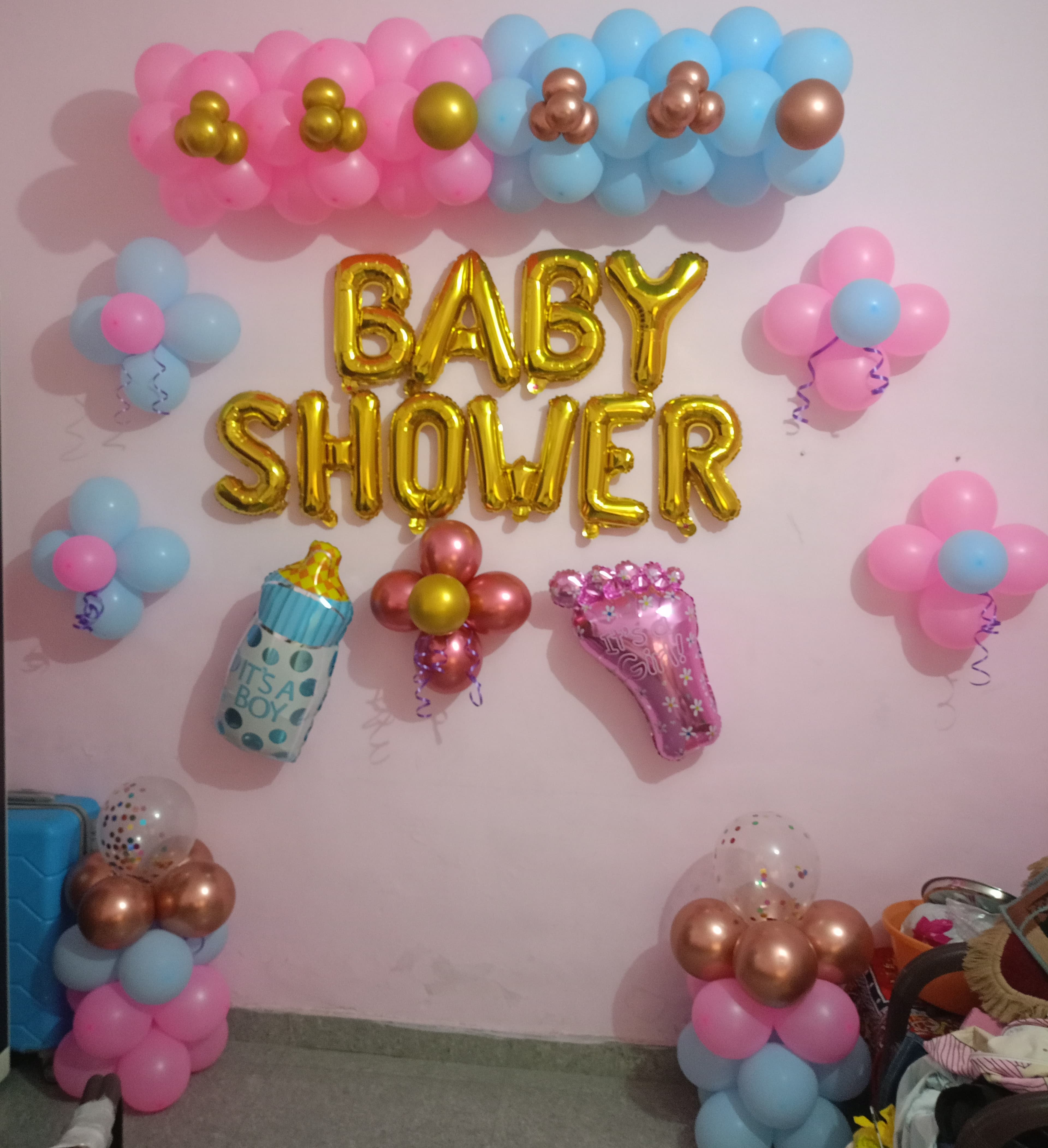 Baby Shower Balloon Decoration Pink Blue
