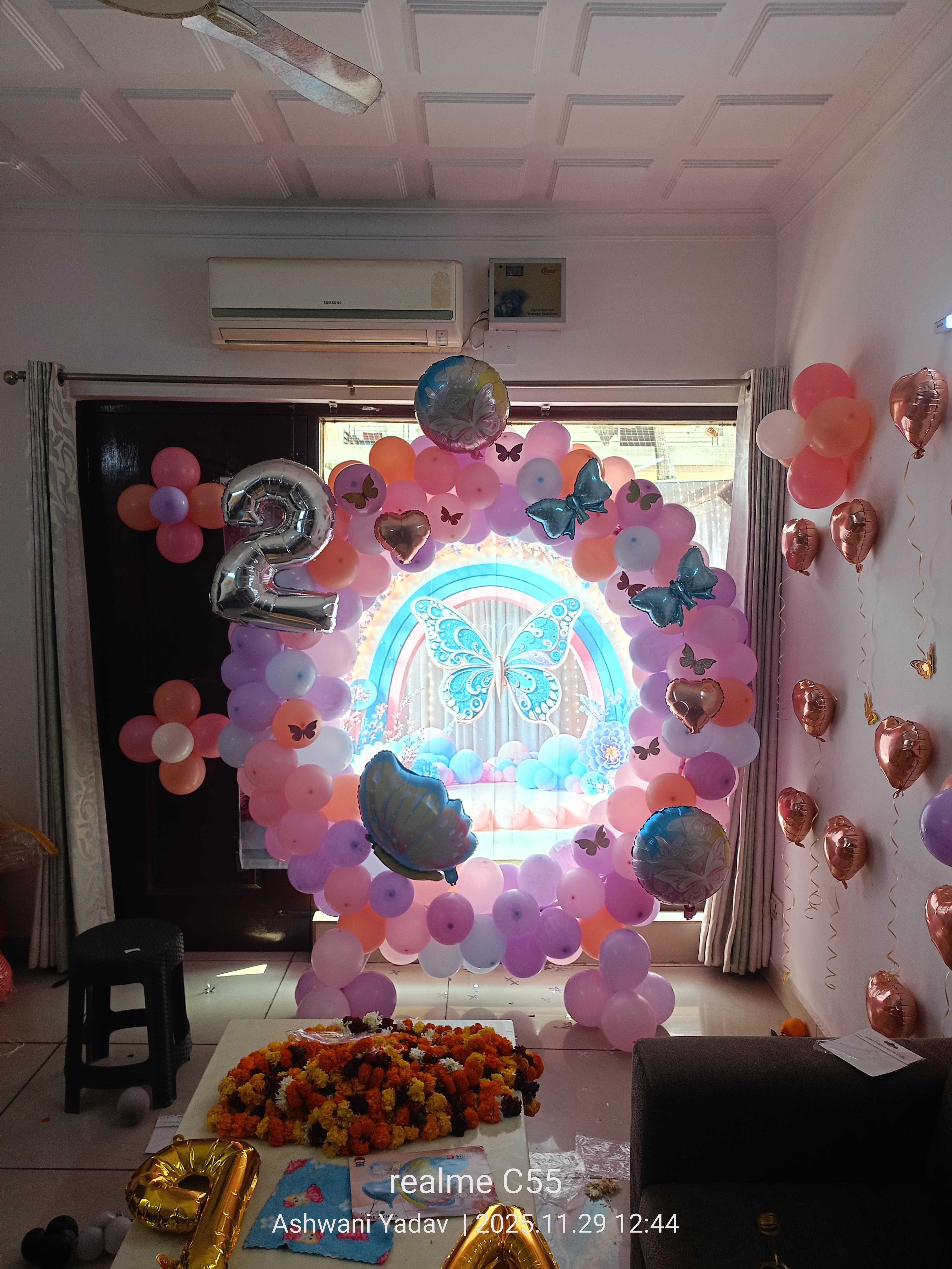 Butterfly Theme Birthday Balloon Decor