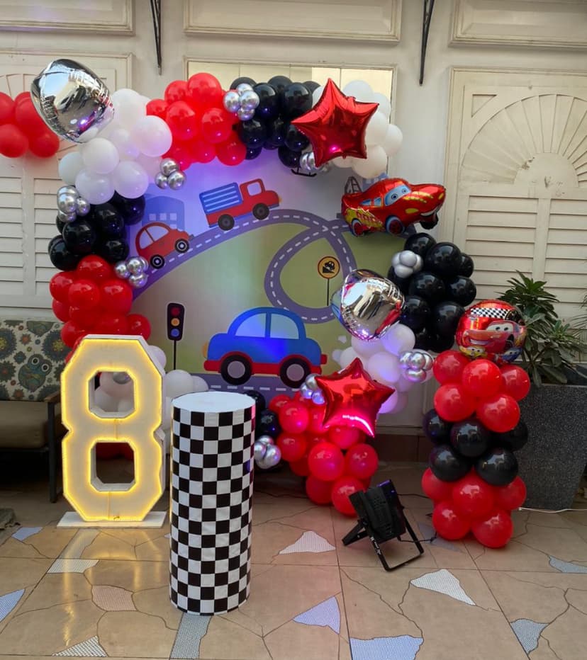 Car Racing Theme  Birthday Cake Table Decor