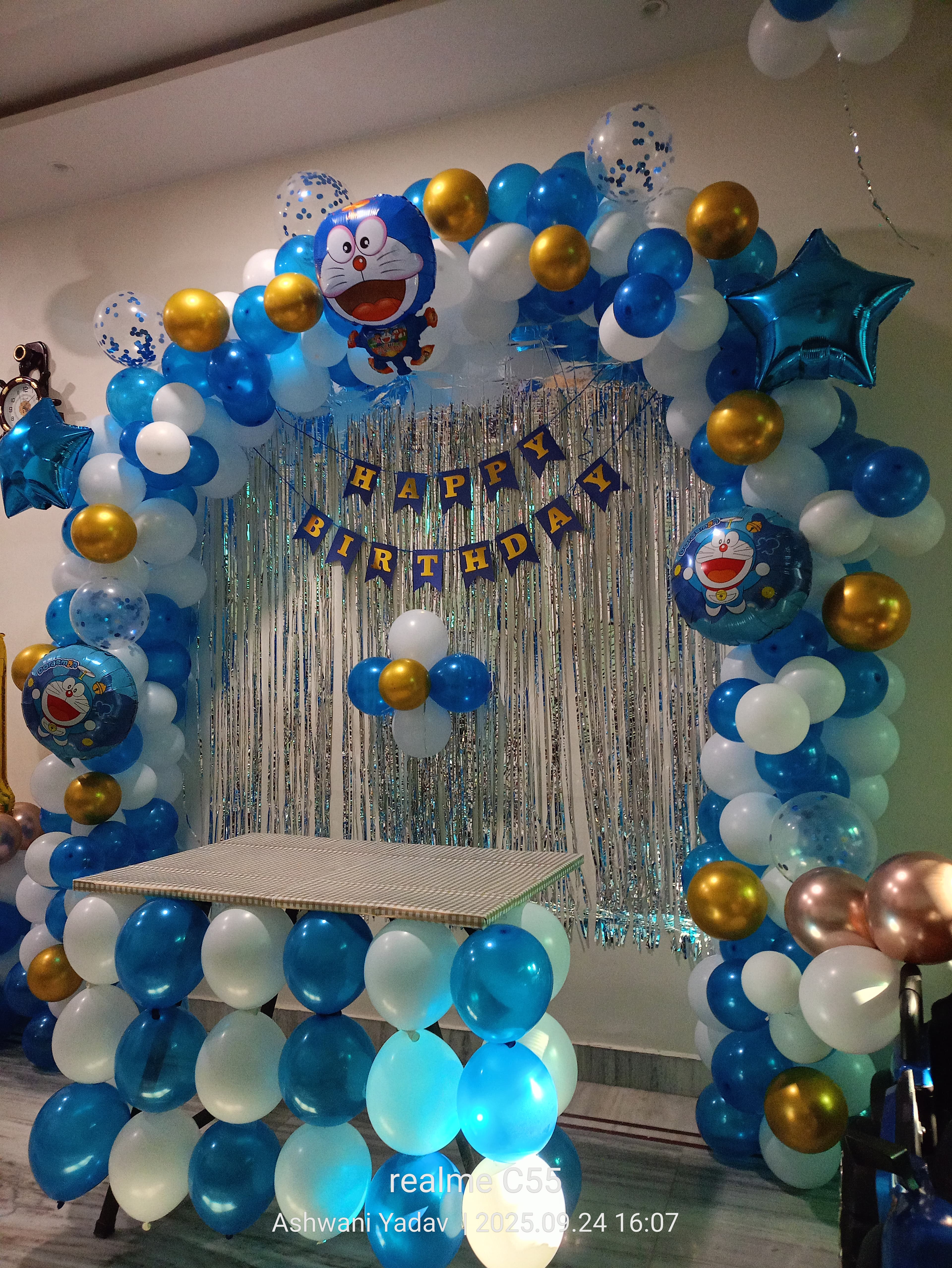 Doraemon Theme Birthday Balloon Decor