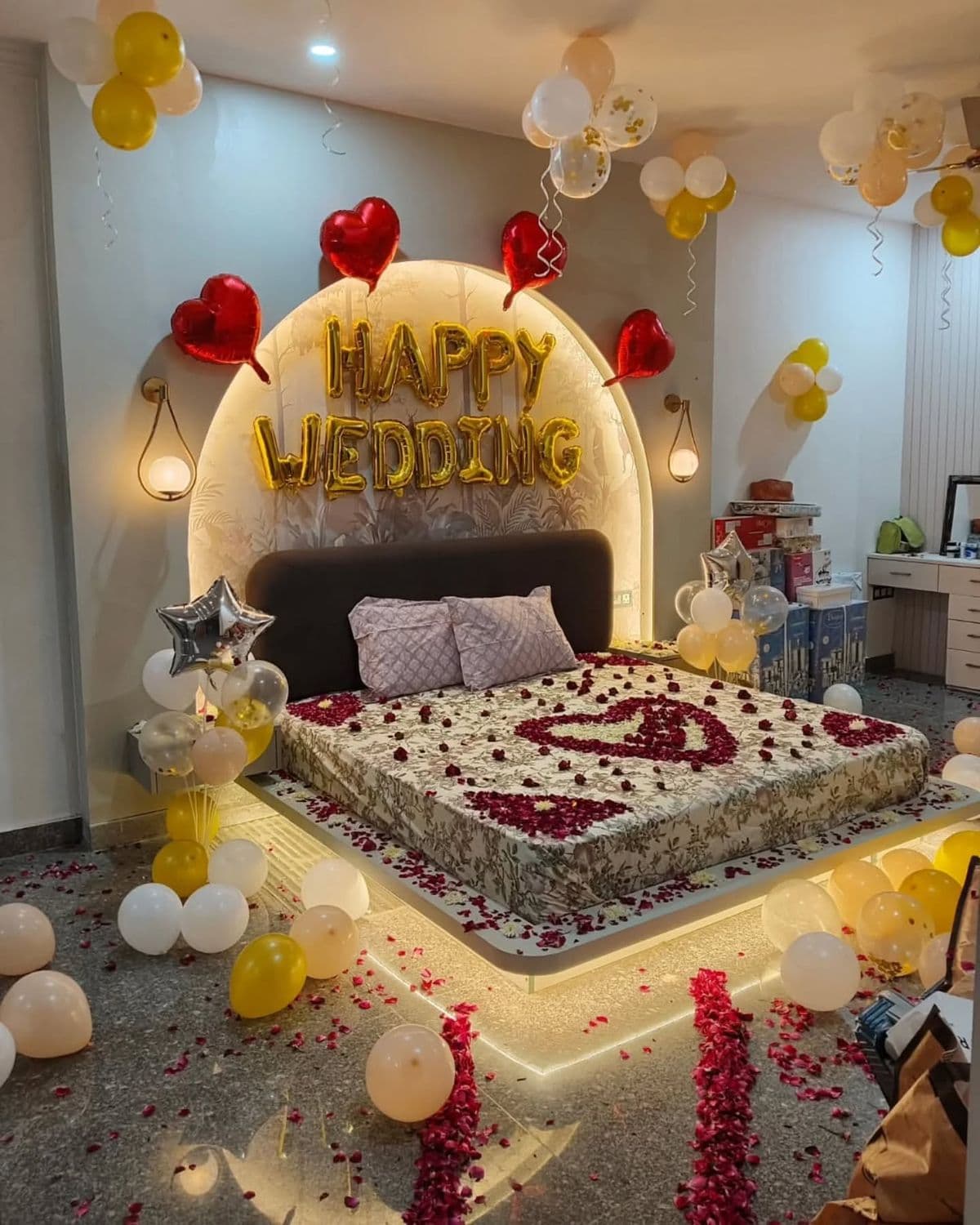 Just Married First Night Decor For Newly Married Couple