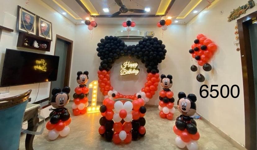 Mickey Mouse Theme Birthday Balloon Decor Ring Ear