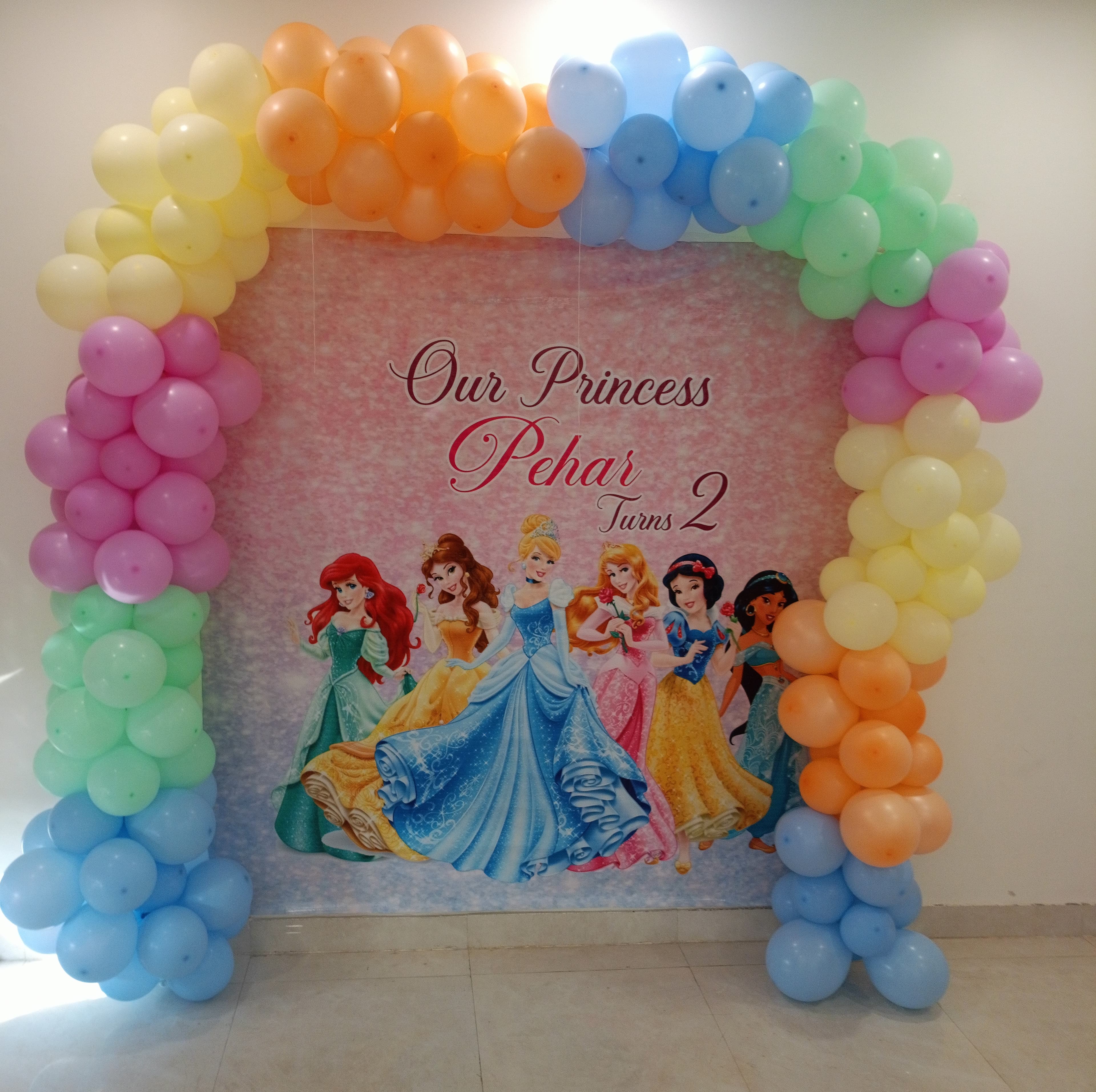 Princess Theme Second Birthday Balloon Decor