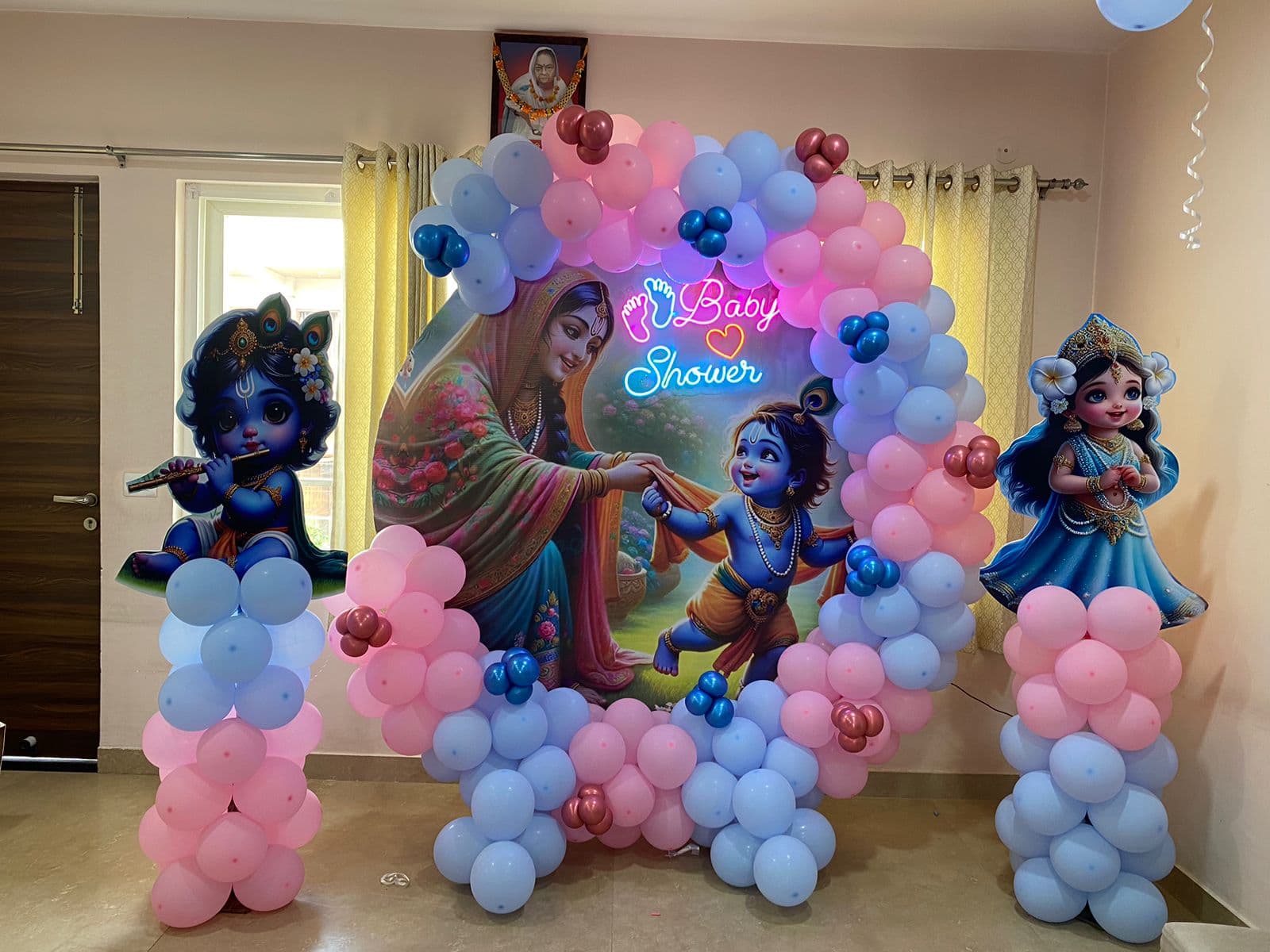 Ring Krishna Radha Theme Balloon Birthday Decoration
