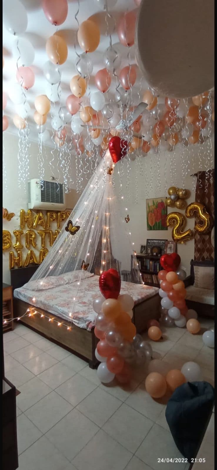 Romantic Bedroom Birthday Balloon Surprise Room Decor