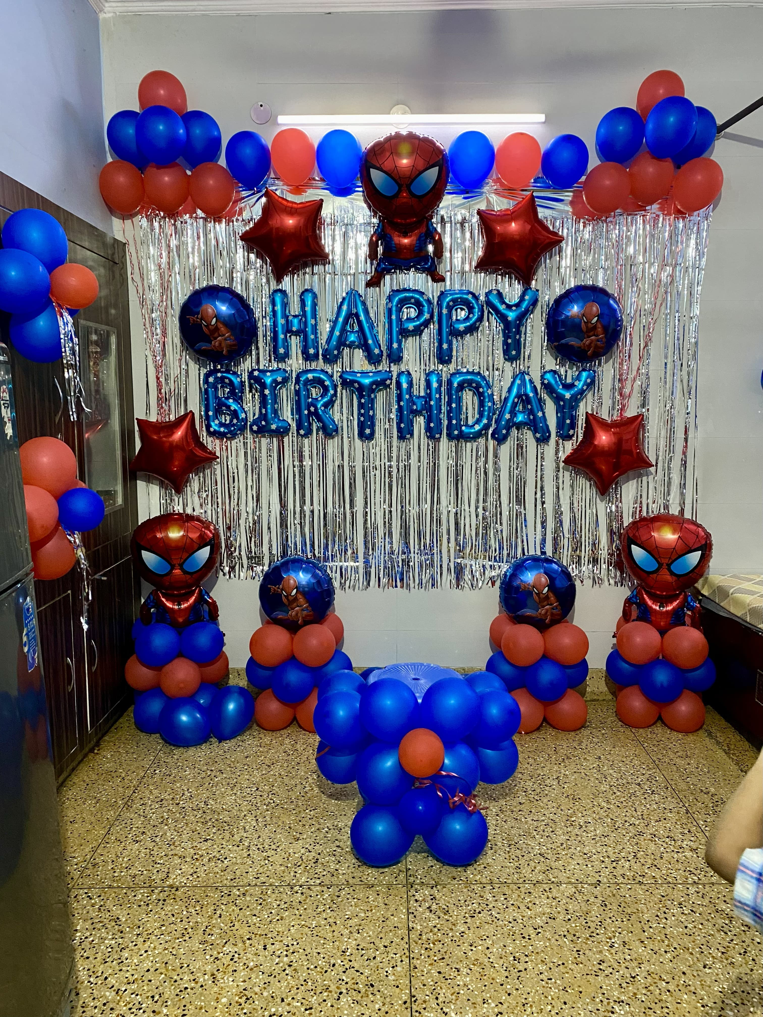 Spiderman Theme Birthday Balloon Decor