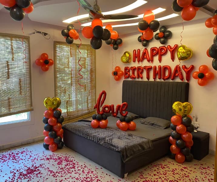 Surprise Balloon Birthday Decoration For Couple