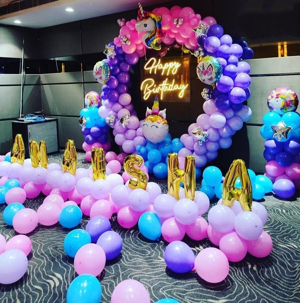 Unicorn Theme Birthday Balloon Decor