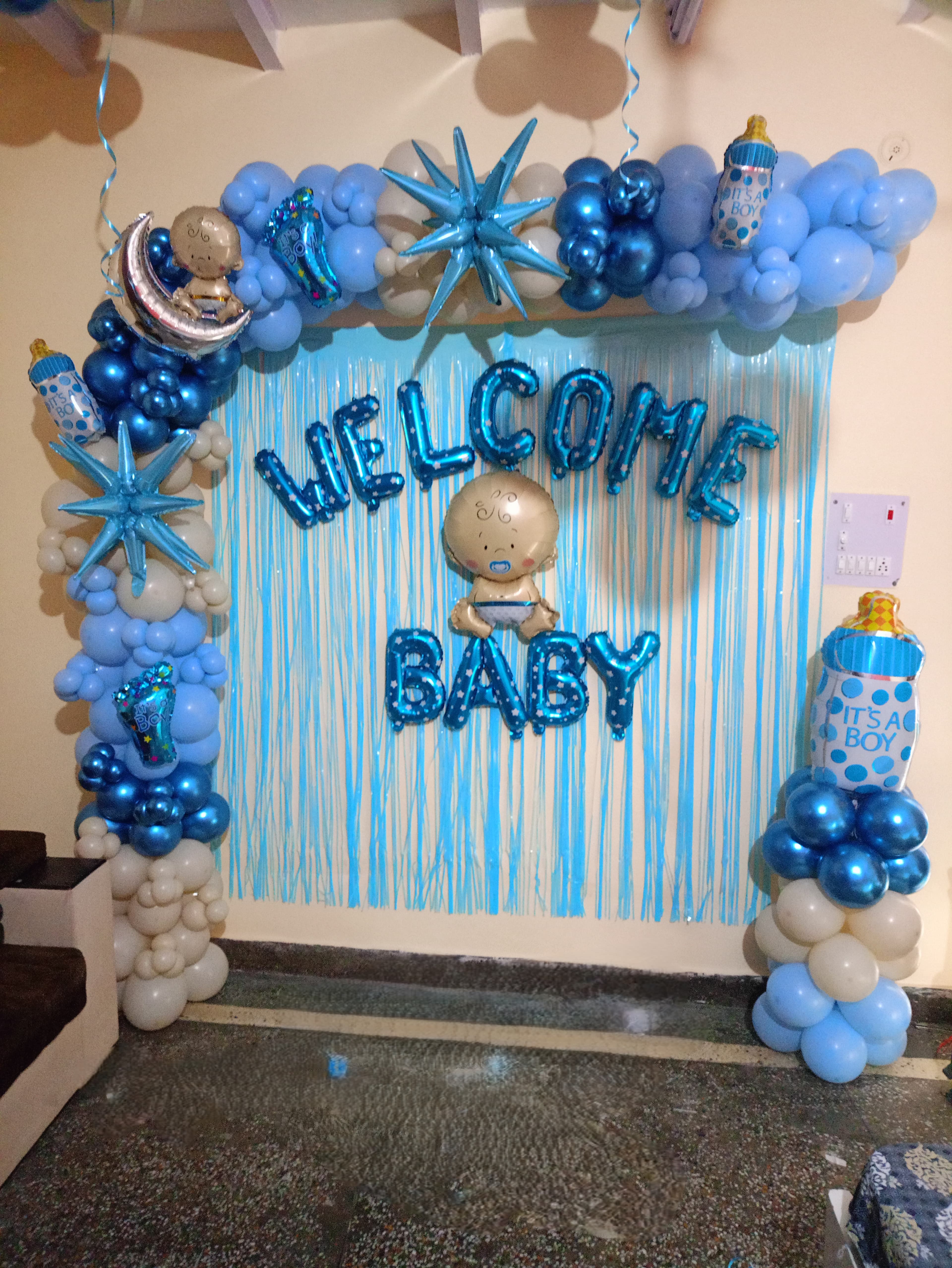 Welcome Baby Boy Balloon Decoration